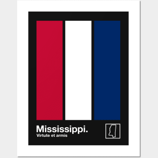 Mississippi State Flag  // Original Minimalist Artwork Poster Design Posters and Art